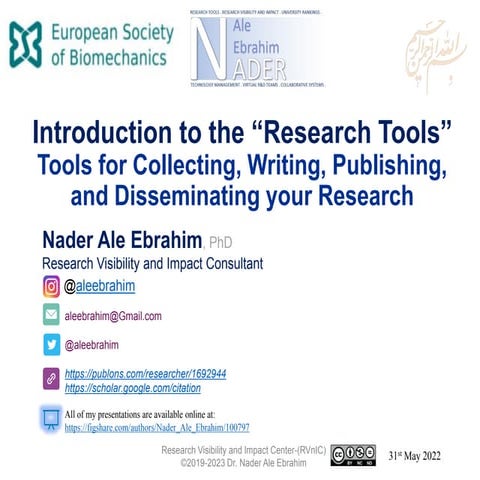Introduction to the “Research Tools”, Tools for Collecting, Writing, Publishi...