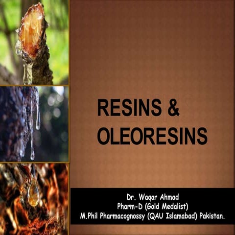 A fruitful approach to resins by Dr. Waqar ahmad