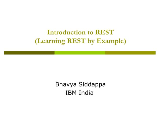 Introduction To REST