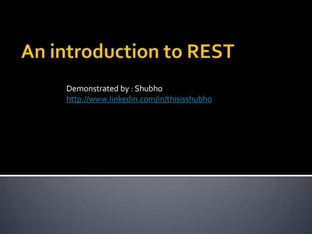 Introduction To REST