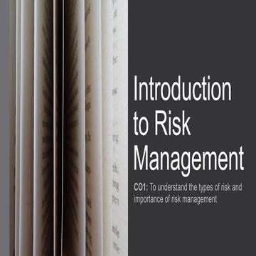 Introduction to risk management