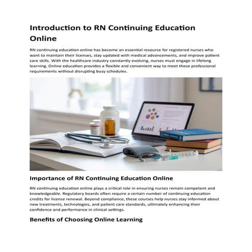 RN Continuing Education Online Guide Pro | PDF