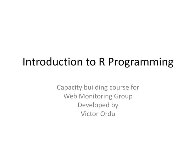 Introduction to R programming | PPT