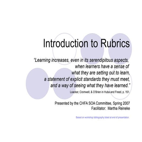 Introductionto rubrics