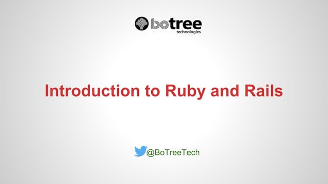 Introduction to Ruby on Rails