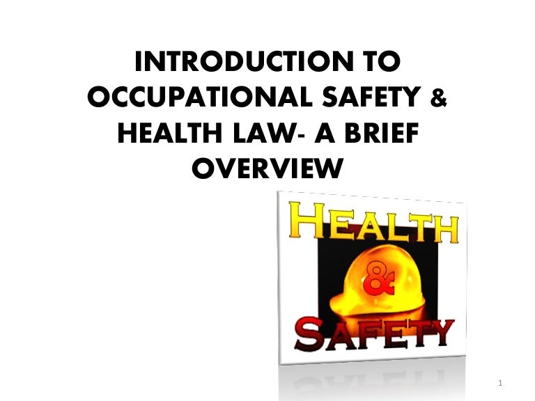 Introduction to safety & health law a brief overview