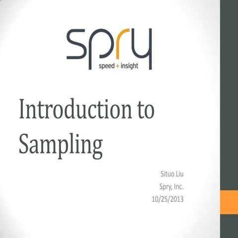 Introduction to sampling