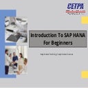 Introduction To SAP HANA For Beginners
