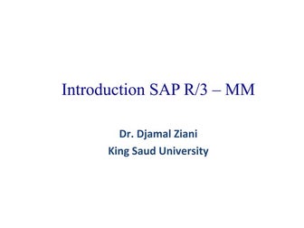 Introduction to sap r3 (mm)