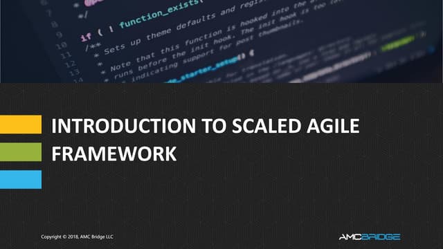 Introduction to scaled agile framework