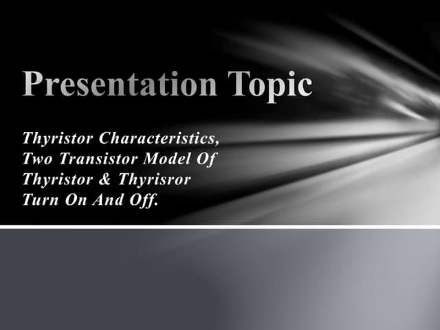 Introduction to scr thyristers