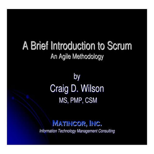 Introduction to scrum