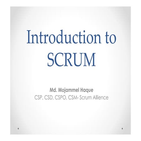 Introduction to scrum