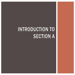 Introduction to section a