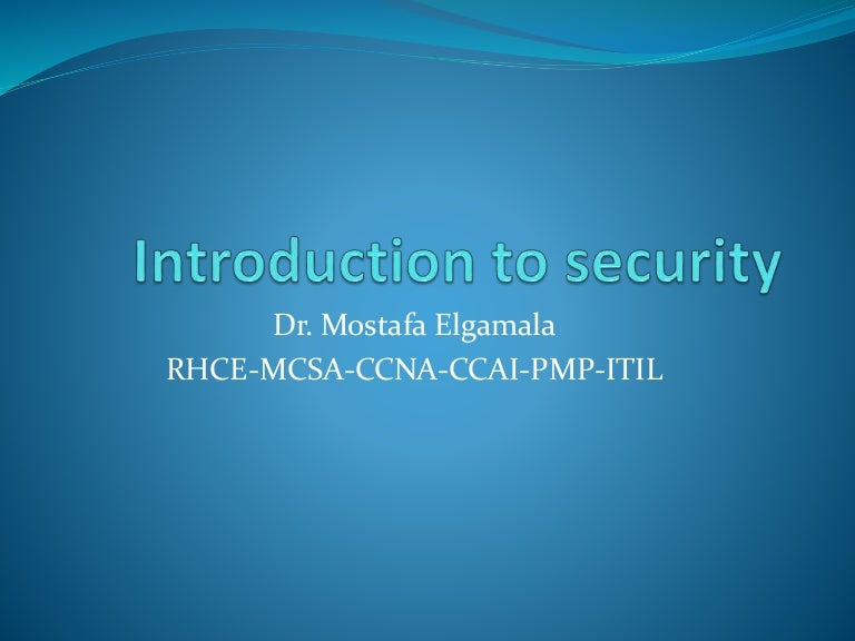 Introduction to security