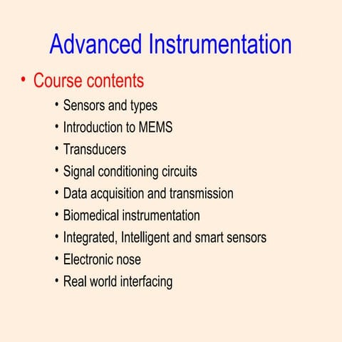 Introduction to sensors