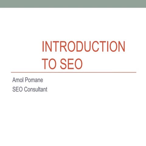 Introduction to SEO|Learn SEO | PPT