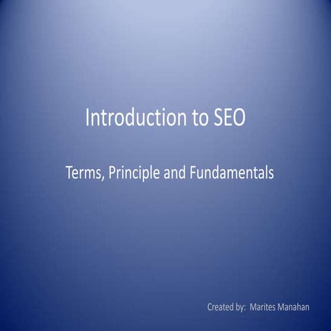 Introduction to SEO | PPT