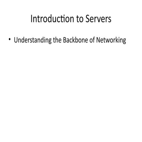 Introduction to servers and types of serrvers | PPTX