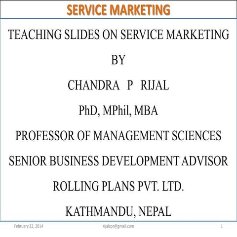 Introduction to service marketing