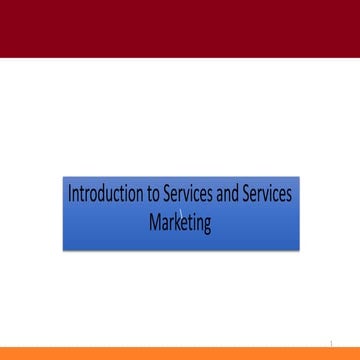 Introduction to service marketing