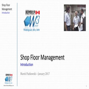 Introduction to Shop Floor management - Janaury 2017