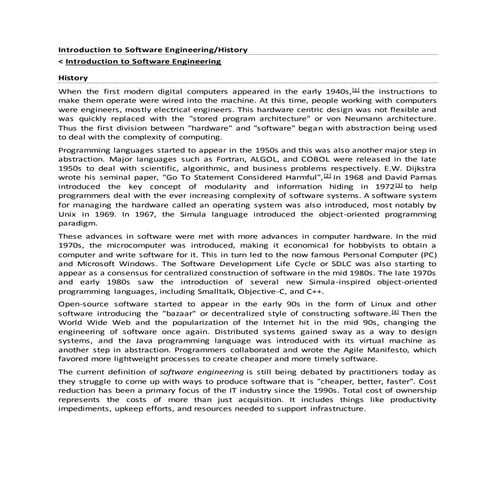 Introduction to software engineering