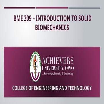 Introduction to Solid Biomechanics in Biological Tissues | PPTX