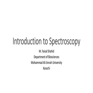 Introduction to spectroscopy