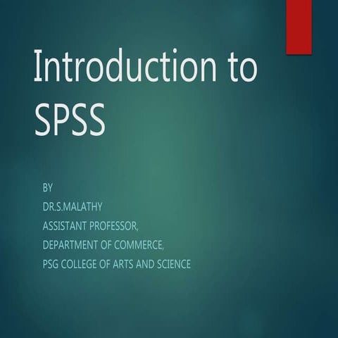 Introduction to spss | PPT