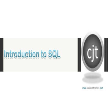 Introduction to SQL | PPT