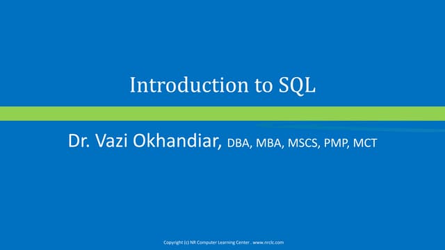 Introduction to SQL
