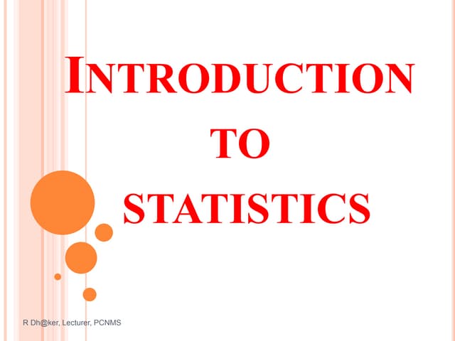 Introduction to statistics...ppt rahul