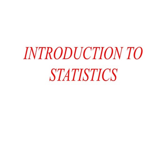Introduction to statistics
