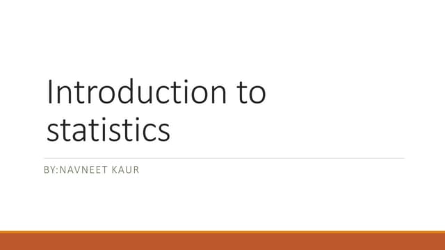 Introduction to statistics