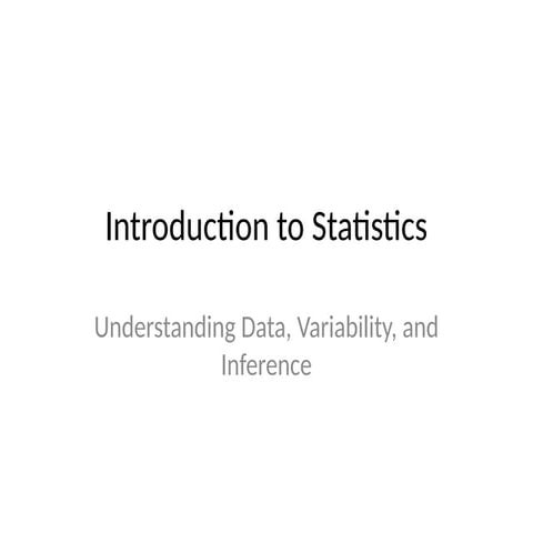 Introduction to Statistics (Basic Understanding)