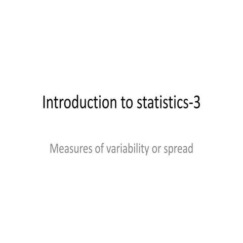 Introduction to statistics 3 | PPT
