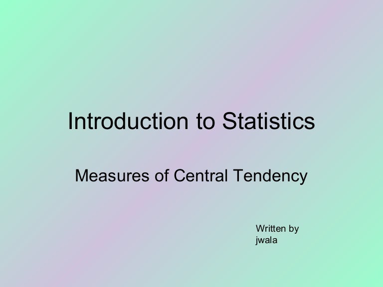 Introduction to statistics