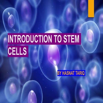 Introduction to stem cells