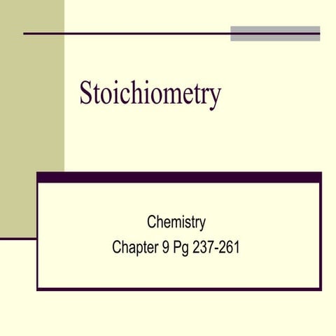 Introduction to stocihiometry milestone