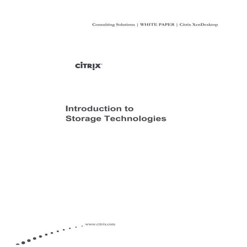 Introduction to storage technologies