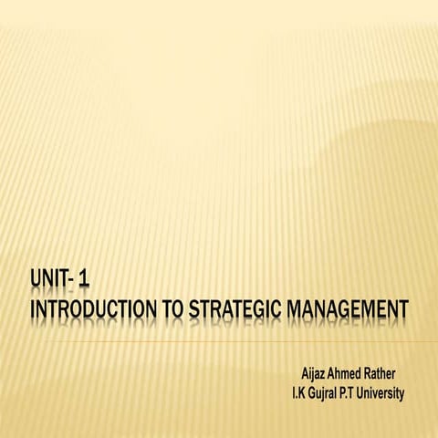 Introduction to Strategic Management