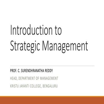 Introduction to Strategic Management