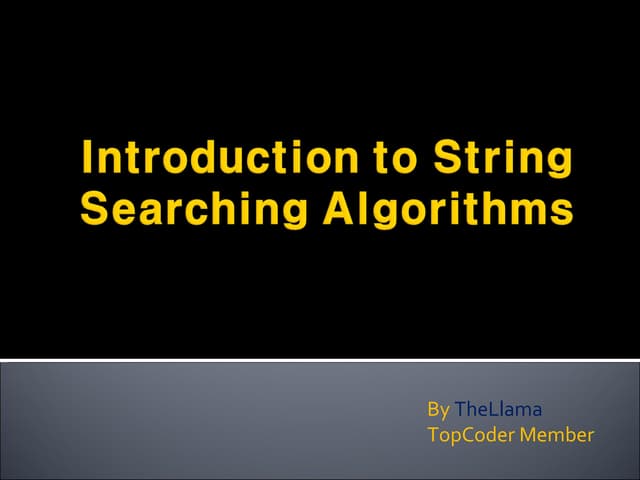 String Searching Algorithms