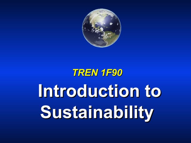 Introduction to sustainability