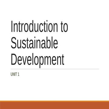 Introduction to sustainable development