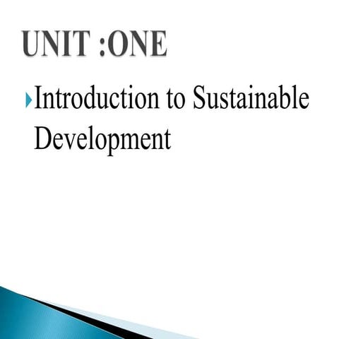 Introduction to sustainable develpment
