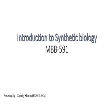 Introduction to synthetic biology 