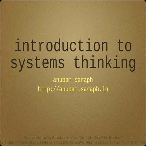 Introduction to Systems Thinking