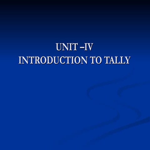 Introduction to tally for collge NEP student